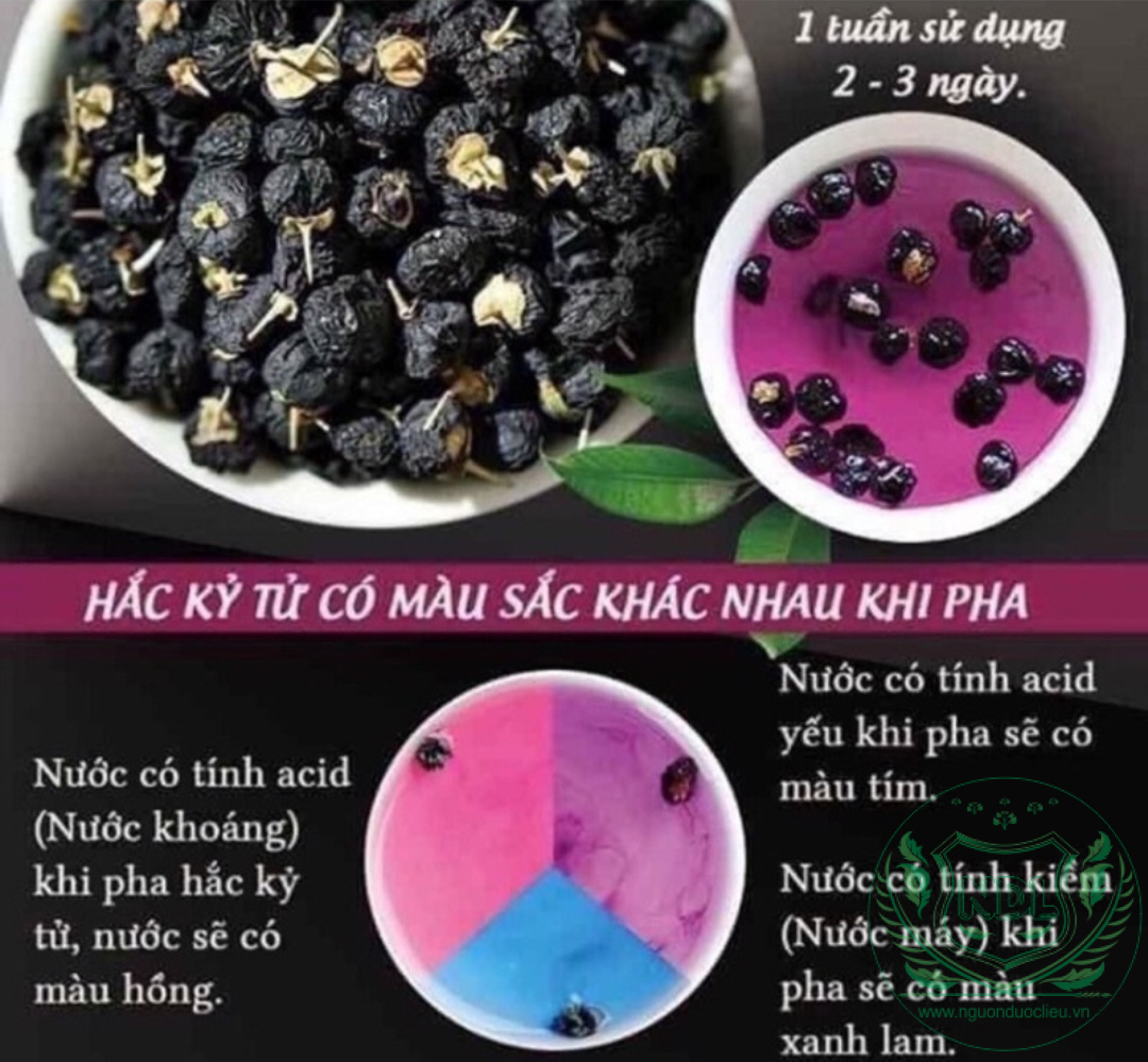 Khi pha nước kỷ tử, màu sắc sẽ thay đổi tùy theo loại nước dùng để pha